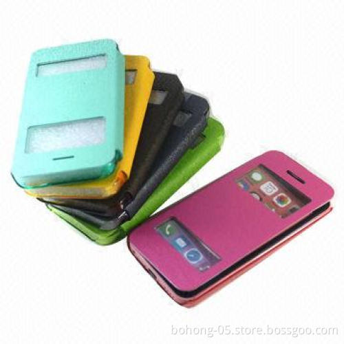 Transparent hard leather case for iPhone 5c, different colors available